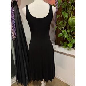 Olivia Rae Black Sleeveless Midi Dress Size M | Fit & Flare | Side Pockets